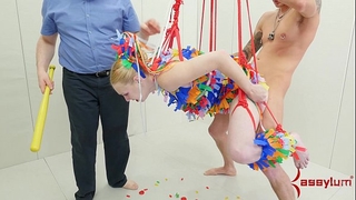 Anal pinata housewife receives brutal torture