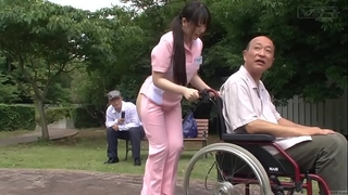 Subtitled extraordinary japanese half undressed caregiver outdoors