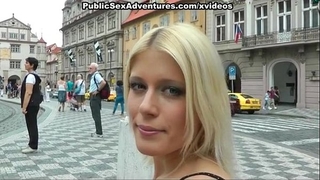 Wild public sex with excited golden-haired slutwife