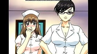 Cute anime nurse screwed on the floor