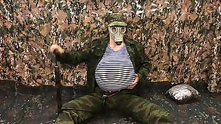 Russian Military man PUMPS His undergo with A PUMP in the Army and Cums in Your FACE!!! Inflate insides inflation
