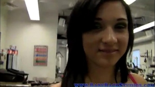 Young stepdaughter copulates stepdad at the gym
